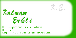 kalman erkli business card