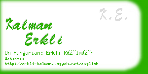 kalman erkli business card